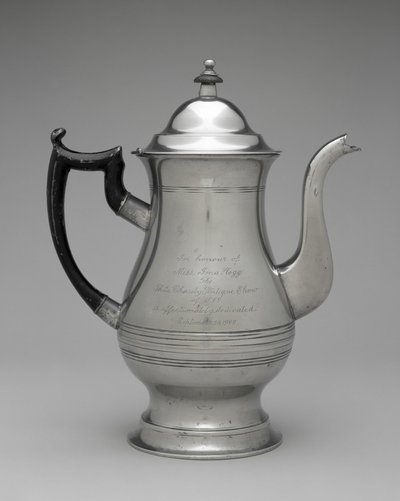 Czajnik lub Czajniczek 1830-1870 (cyna, niezidentyfikowane drewno) autorstwa Roswell (attr.to) Gleason