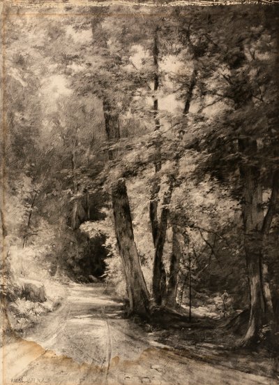 Fotograwiura obrazu przedstawiającego scenę leśną autorstwa Roswell Morse Shurtleff