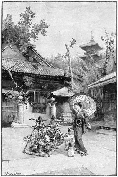 W Ogrodzie Tokio. autorstwa Rousseau