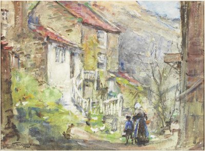 A Runswick Cottage (akwarela i bodycolour na papierze) autorstwa Rowland Henry Hill