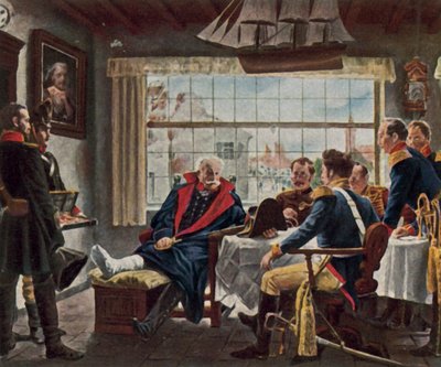 Blücher otrzymuje medal i kapelusz Napoleona po bitwie pod Waterloo autorstwa Rudolf Eichstaedt