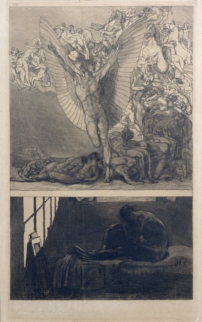 Bezsenna noc (akwaforta) autorstwa Rudolf Jettmar