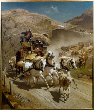 Gotthard Mail Coach autorstwa Rudolf Koller