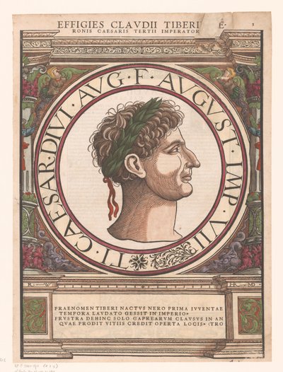 Portret Klaudiusza Tyberiusza w oprawie architektonicznej autorstwa Rudolf Wyssenbach