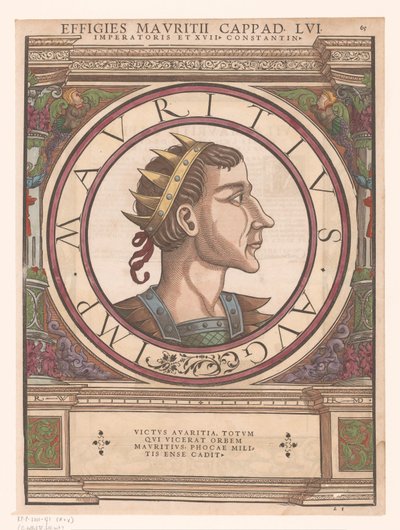 Portret Mauritiusa Kapadocji w oprawie architektonicznej autorstwa Rudolf Wyssenbach