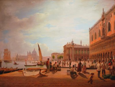 Widok na Piazzetta w Wenecji z Pałacem Dożów i San autorstwa Rudolf von Alt