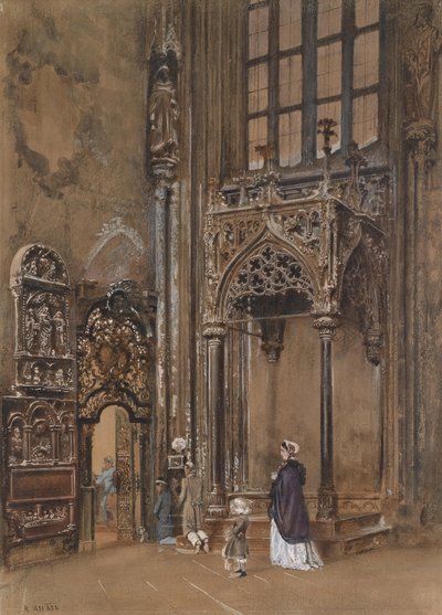 Wewnątrz St. Stephan w Wiedniu autorstwa Rudolf von Alt
