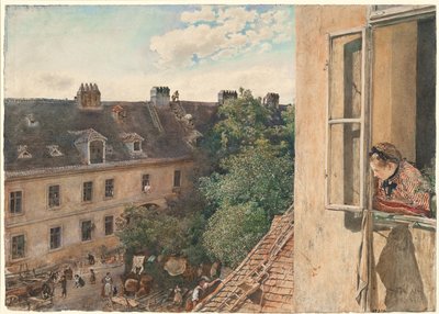 Widok na Alservorstadt, 1872 autorstwa Rudolf von Alt