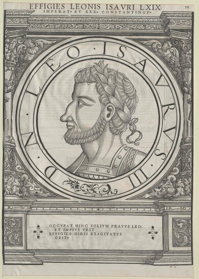 Cesarz wschodniorzymski Leon III (druk) autorstwa Rudolph Wyssenbach