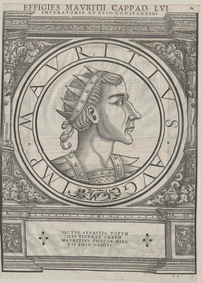 Cesarz wschodniorzymski Maurycy (druk) autorstwa Rudolph Wyssenbach