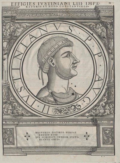 Cesarz bizantyjski Justynian I (w druku) autorstwa Rudolph Wyssenbach