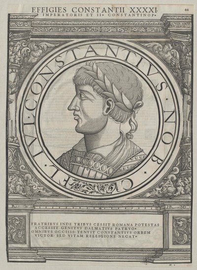 Cesarz rzymski Konstancjusz II (druk) autorstwa Rudolph Wyssenbach