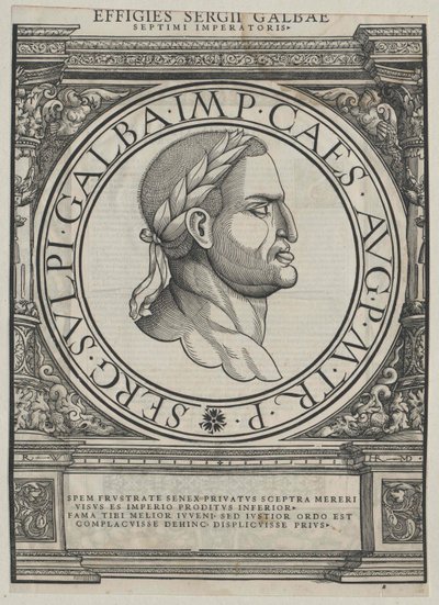 Cesarz rzymski Galba (druk) autorstwa Rudolph Wyssenbach