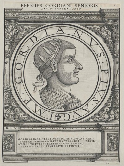 Cesarz rzymski Gordian I (druk) autorstwa Rudolph Wyssenbach