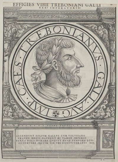 Cesarz rzymski Trebonianus Gallus (druk) autorstwa Rudolph Wyssenbach