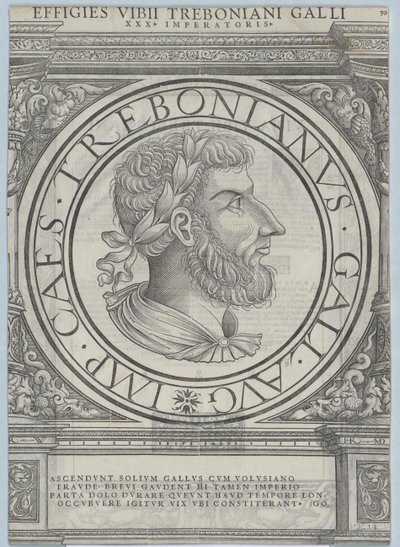 Cesarz rzymski Trebonianus Gallus (druk) autorstwa Rudolph Wyssenbach