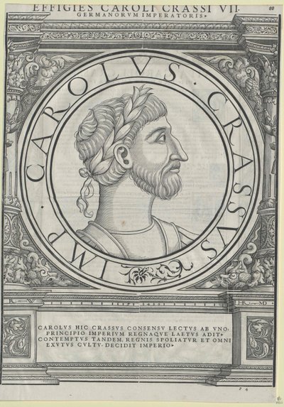 Gruby cesarz Karol III (druk) autorstwa Rudolph Wyssenbach