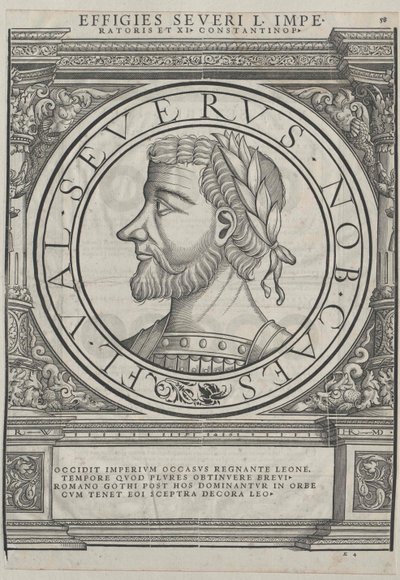 Cesarz zachodniorzymski Libiusz Sewer (druk) autorstwa Rudolph Wyssenbach