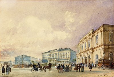 Dworzec Południowy, Wiedeń; Dworzec Południowy, Wiedeń, 1852 r. autorstwa Rudolf von Alt