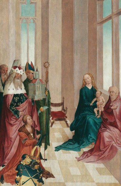 Tabliczka wotywna ze św. Anna Selbdritt i święci Leopold, Ulrich i Andreas autorstwa Rueland Frueauf d. J.
