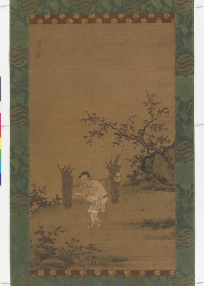 Zhu Maichen, ok. 1450 r. (atrament i kolor na jedwabiu) autorstwa Rui Shi