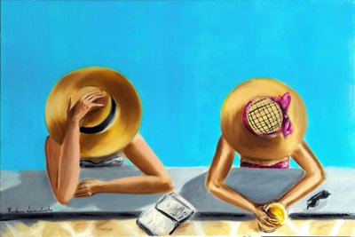At the Pool, 2023 (olej na płótnie) autorstwa Ruslana Levandovska