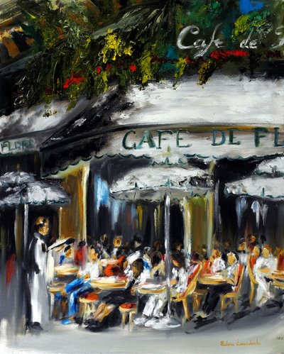 Cafe de Flore Paris, 2021 (olej na płótnie) autorstwa Ruslana Levandovska
