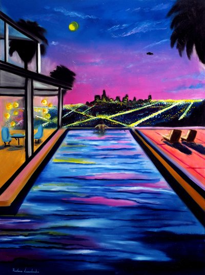 Los Angeles Lights, 2025 (olej na płótnie) autorstwa Ruslana Levandovska