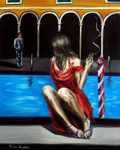 Miłość w Wenecji, 2025 (olej na płótnie) autorstwa Ruslana Levandovska