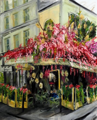 Paris Cafe - Maison Sauvage, 2021 (olej na płótnie) autorstwa Ruslana Levandovska