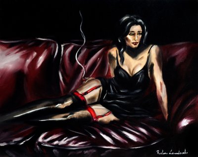 Sultry in Shadows, 2025 (olej na płótnie) autorstwa Ruslana Levandovska