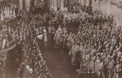 Koronacja cara Mikołaja II i carycy Aleksandry Rosji, Sobór Uspieński, Moskwa autorstwa Russian Photographer