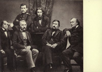 L N Tołstoj z pisarzami-współtwórcami magazynu „Sovremennik”, Peterburg autorstwa Russian Photographer