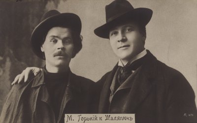 Maksym Gorki i Feodor Chaliapin autorstwa Russian Photographer