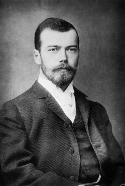 Mikołaj II z carewicza, ok. 1892 (zdjęcie czarno-białe) autorstwa Russian Photographer