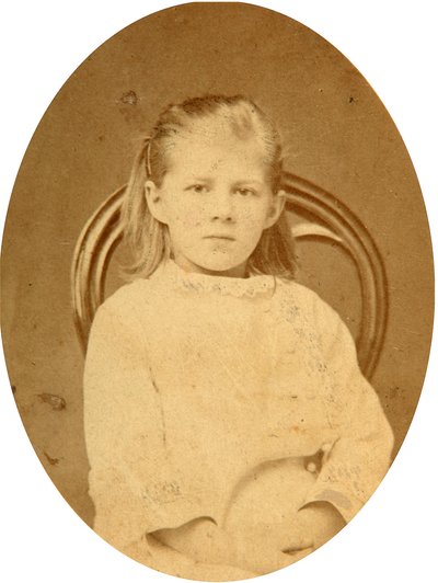 Portret Ljubow F. Dostojewski (1869-1926), córka autora Fiodora Michajłowicza Dostojewskiego (Fiodor, Fiodor Dostojewski, Dostojewski, Dostojewski) (1821-1881). Zdjęcie albuminy autorstwa Russian Photographer