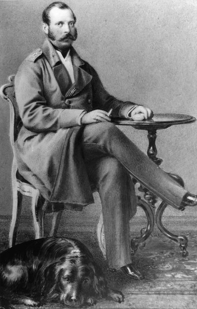 Portret cesarza Rosji Aleksandra II (Aleksandra II, Aleksandra Nikołajewicza Romanowa, Aleksandra II Nikołajewicza) (1818-1881) autorstwa Russian Photographer
