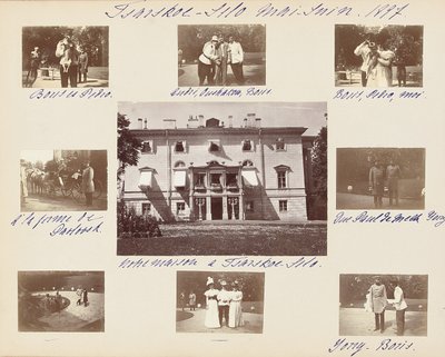 Rosyjska rodzina cesarska, strona z albumu fotograficznego, ok. 1897-99 (zdjęcie czarno-białe) (zob. także 487673-80) autorstwa Russian Photographer