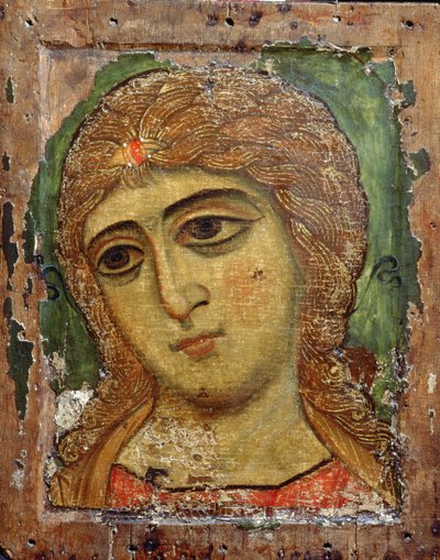 Archanioł Gabriel (Anioł ze złotymi włosami) Ikona rosyjska, XII w. (tempera jajeczna na panelu) autorstwa Russian School