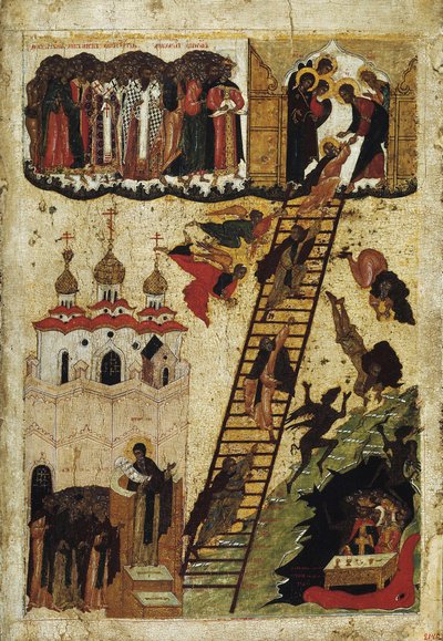 Niebiańska drabina św. Jana Klimaka (tempera na desce) autorstwa Russian School