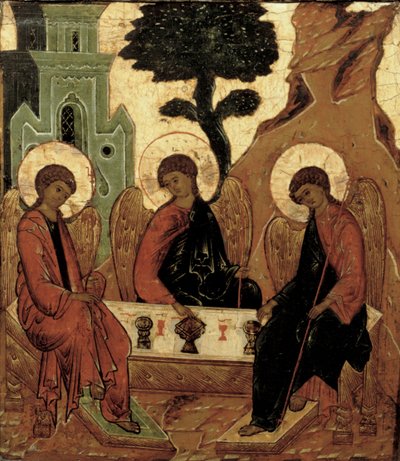 Trójca ze Starego Testamentu, ikona z XVI wieku autorstwa Russian School