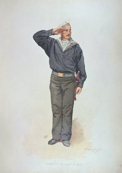 Rosyjski marynarz w mundurze rosyjskiej marynarki wojennej pod koniec XIX wieku autorstwa Russian School