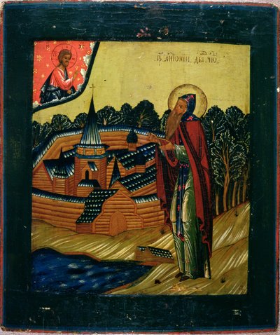Św. Antoni Dym, koniec XVII w. (tempera na desce) autorstwa Russian School