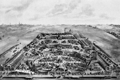 Widok na Ogólnorosyjską Wystawę 1882, Chodynka, Moskwa, Rosja autorstwa Russian School