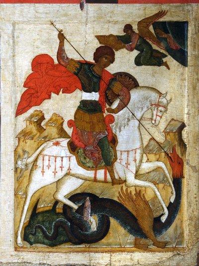 Święty Jerzy i Smok, początek XVI wieku. autorstwa Russian icon.