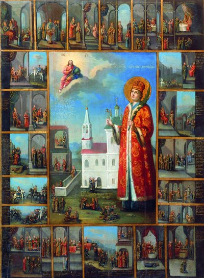 Św. Carewicz Demetriusz ze scenami z jego życia, II poł. autorstwa Russian icon.