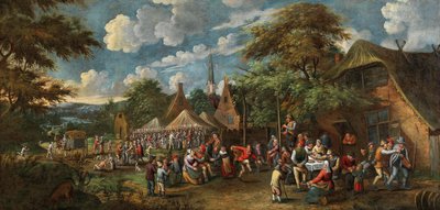 Jarmark wiejski, um 1700. autorstwa Rutger Verburgh