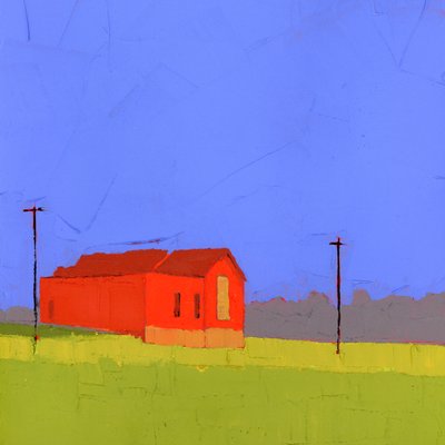 Niebieska godzina, 2025 (akryl na drewnianym panelu) autorstwa Ruth Lague