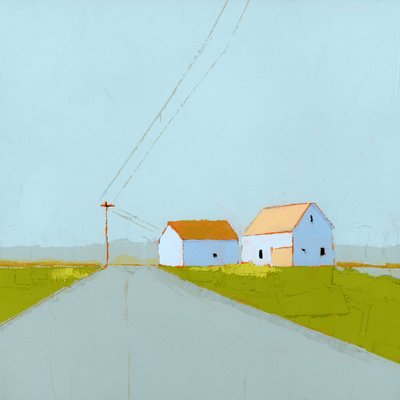 Pochmurny dzień, 2025 (akryl na drewnianym panelu) autorstwa Ruth Lague