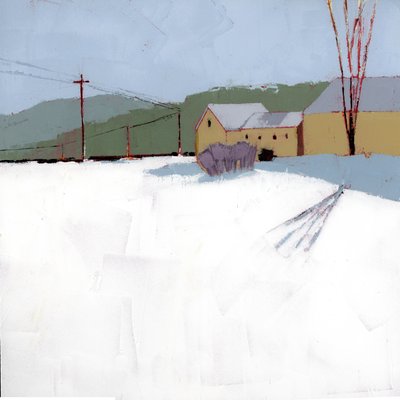 Green Mountain, 2025 (akryl na drewnianym panelu) autorstwa Ruth Lague